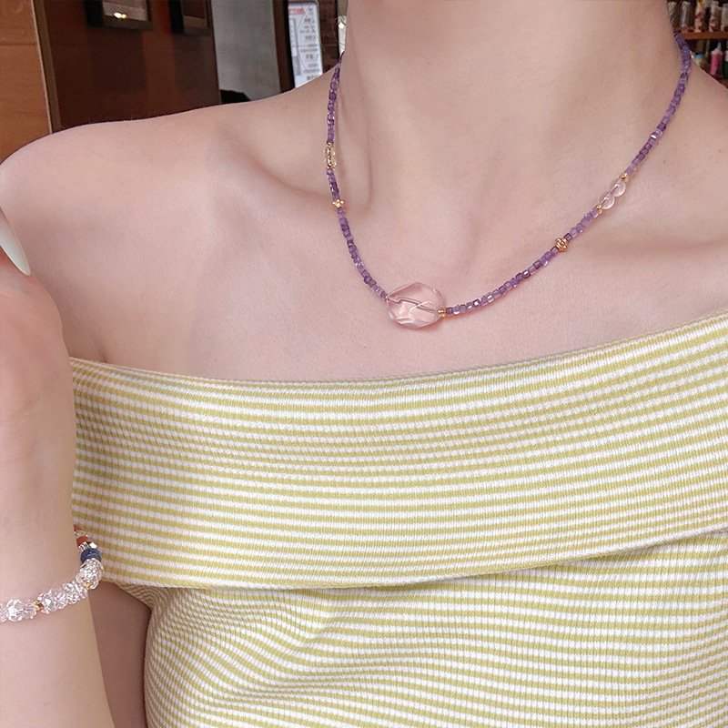 Amethyst & Rose Quartz Necklace