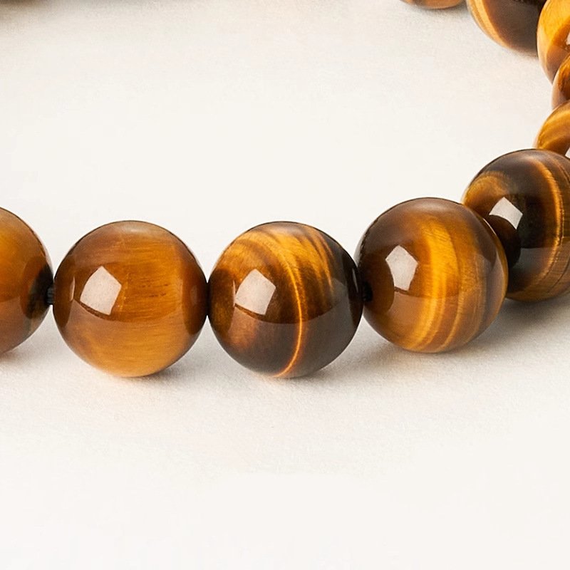 Golden Tiger Eye Gourd Bracelet — close-up bead detail