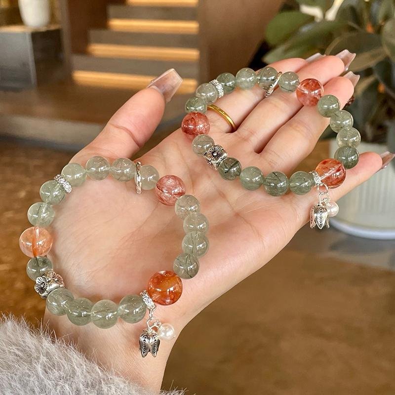 Green Rutilated Quartz Vitality Bracelet — worn on the wrist