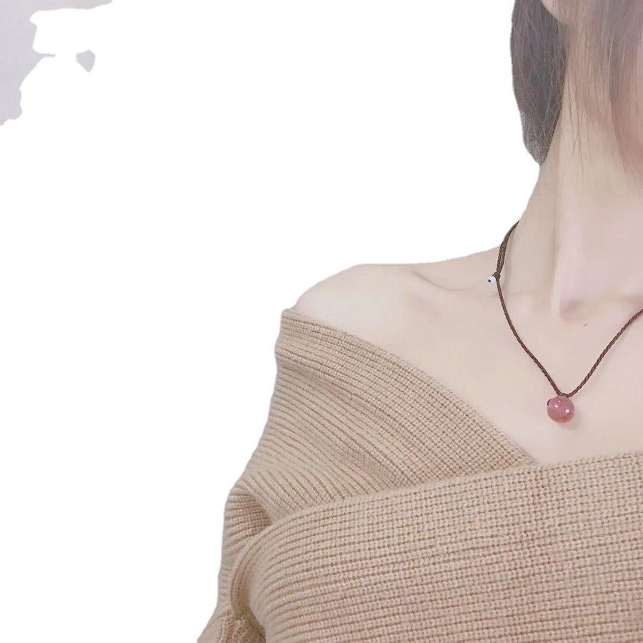 Mini Crystal Cord Necklace — close-up bead detail