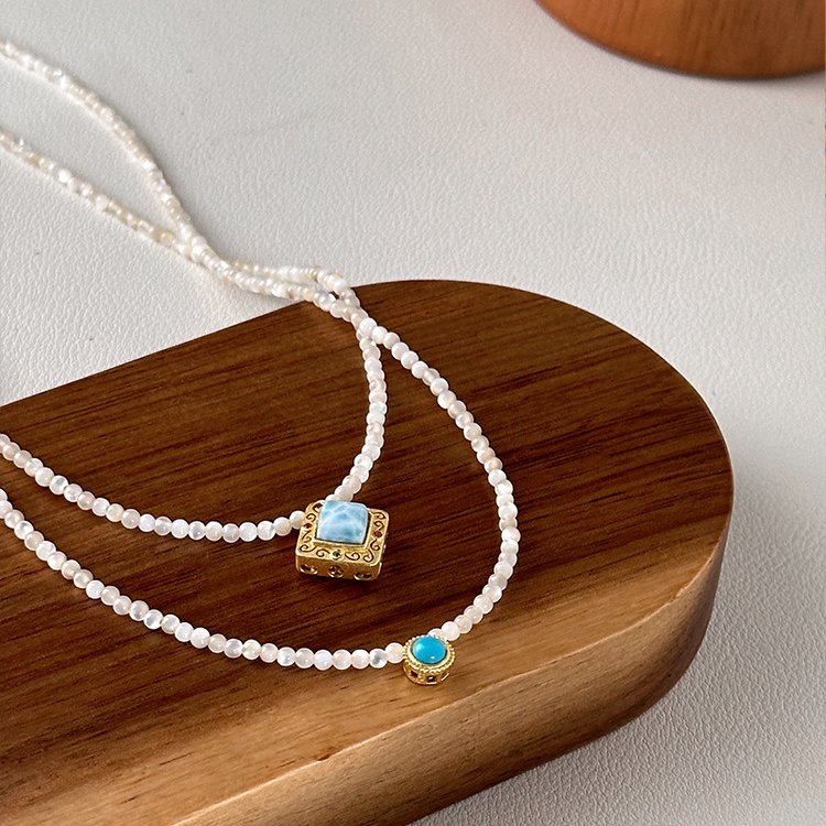 White Butterfly Shell Strand Necklace