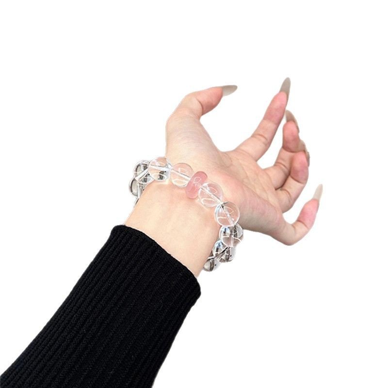 White Crystal Peace Buckle Bracelet — additional view