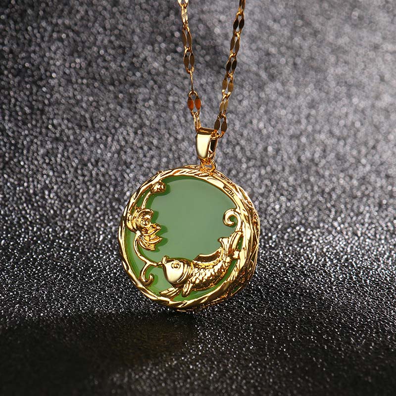Green Jade Koi Lucky Necklace